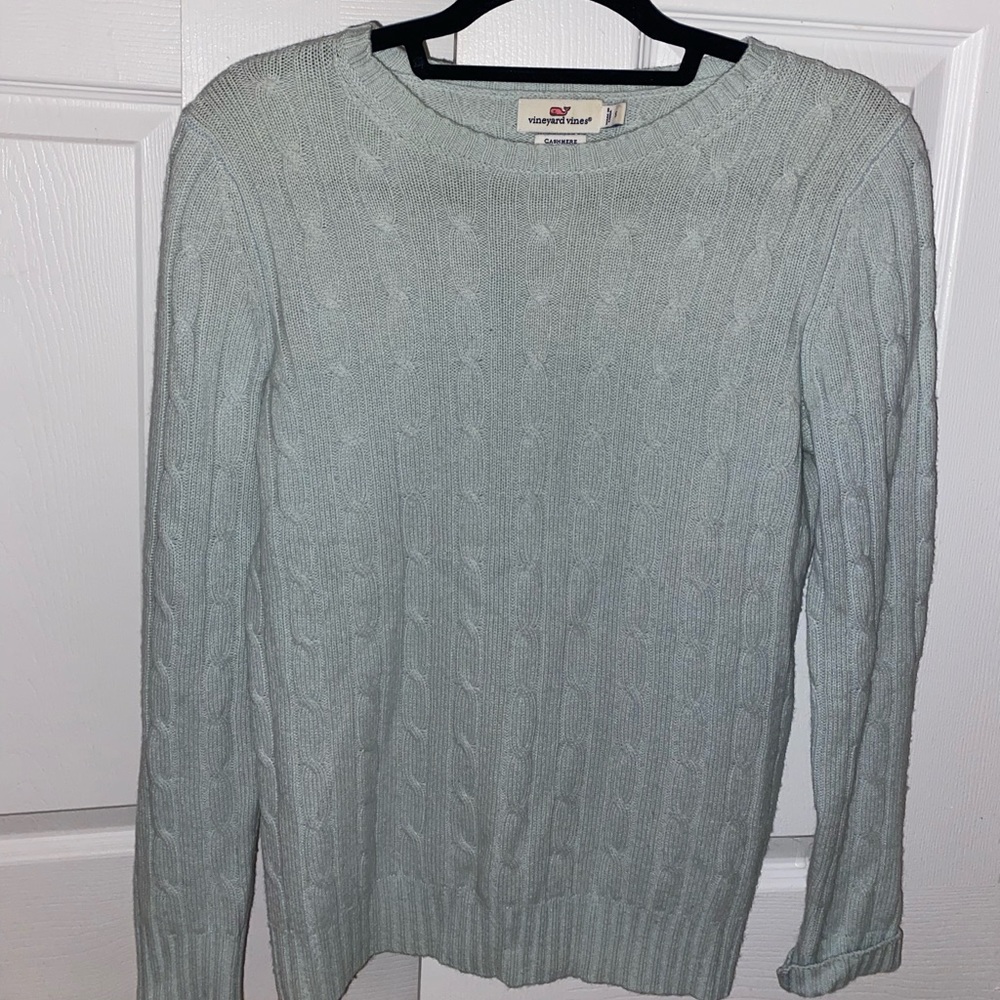 Vineyard Vines Mist Green Cashmere Sweater